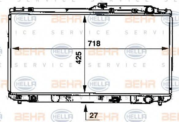 BEHR HELLA SERVICE 8MK376707401 Радіатор, охолодження двигуна