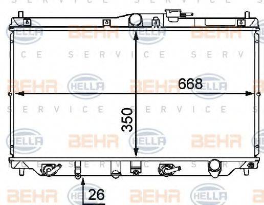 BEHR HELLA SERVICE 8MK376707431 Радіатор, охолодження двигуна