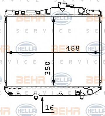 BEHR HELLA SERVICE 8MK376707571 Радіатор, охолодження двигуна