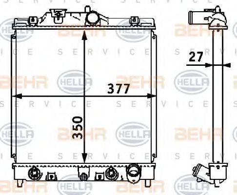 BEHR HELLA SERVICE 8MK376708381 Радіатор, охолодження двигуна