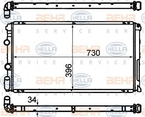 BEHR HELLA SERVICE 8MK376708451 Радіатор, охолодження двигуна