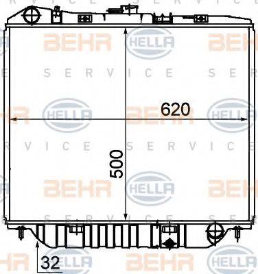 BEHR HELLA SERVICE 8MK376708661 Радіатор, охолодження двигуна