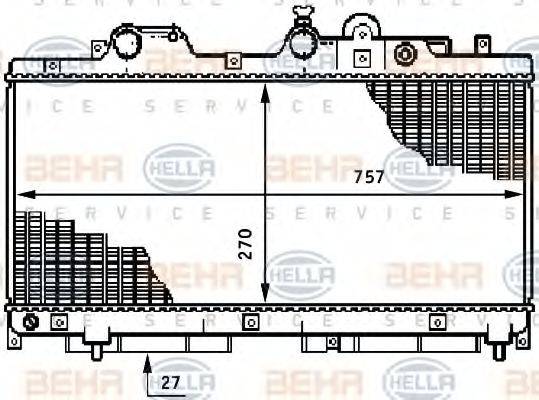 BEHR HELLA SERVICE 8MK376708731 Радіатор, охолодження двигуна