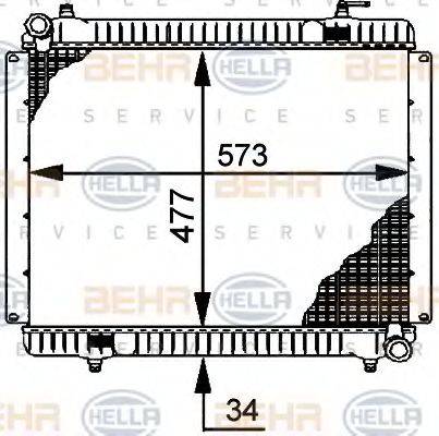 BEHR HELLA SERVICE 8MK376709111 Радіатор, охолодження двигуна