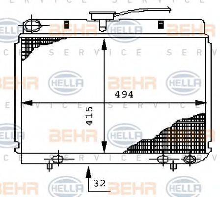 BEHR HELLA SERVICE 8MK376710531 Радіатор, охолодження двигуна