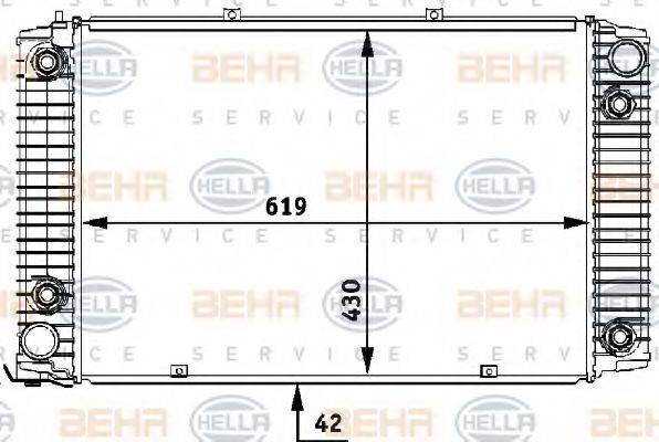 BEHR HELLA SERVICE 8MK376710721 Радіатор, охолодження двигуна