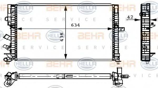 BEHR HELLA SERVICE 8MK376711211 Радіатор, охолодження двигуна