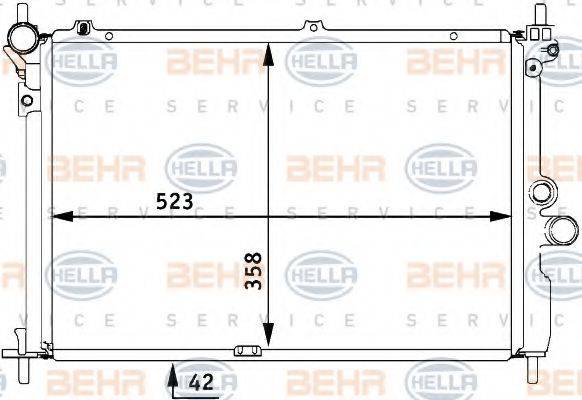 BEHR HELLA SERVICE 8MK376711751 Радіатор, охолодження двигуна