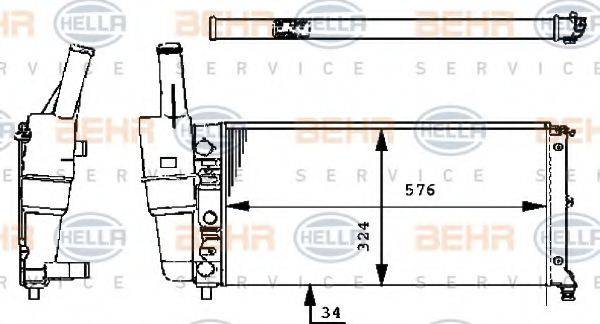 BEHR HELLA SERVICE 8MK376713541 Радіатор, охолодження двигуна