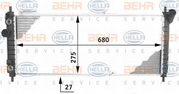 BEHR HELLA SERVICE 8MK376713591 Радіатор, охолодження двигуна