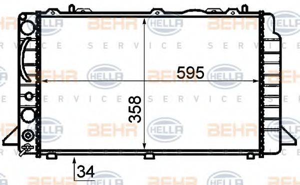 BEHR HELLA SERVICE 8MK376714521 Радіатор, охолодження двигуна