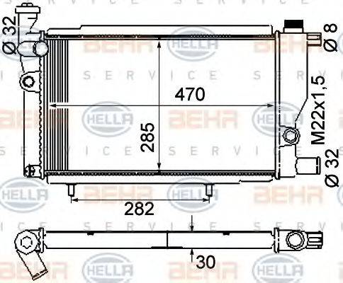 BEHR HELLA SERVICE 8MK376715381 Радіатор, охолодження двигуна