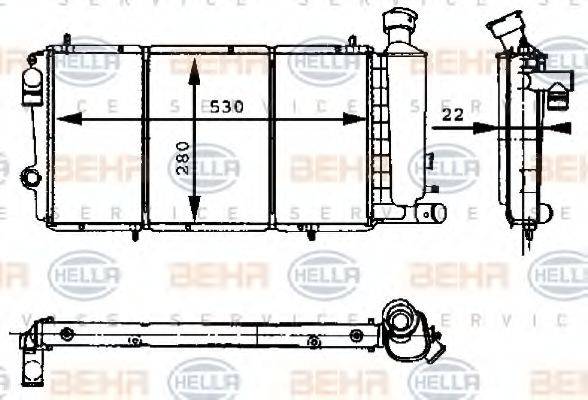 BEHR HELLA SERVICE 8MK376715411 Радіатор, охолодження двигуна