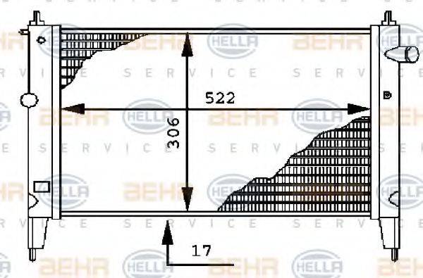 BEHR HELLA SERVICE 8MK376716071 Радіатор, охолодження двигуна