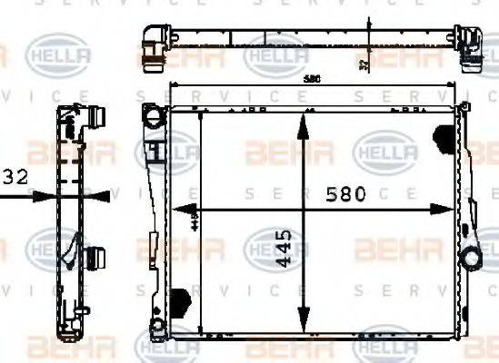 BEHR HELLA SERVICE 8MK376716271 Радіатор, охолодження двигуна