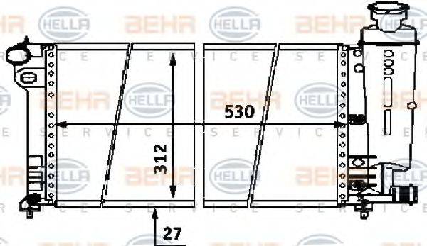 BEHR HELLA SERVICE 8MK376716451 Радіатор, охолодження двигуна