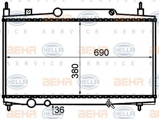 BEHR HELLA SERVICE 8MK376717594 Радіатор, охолодження двигуна