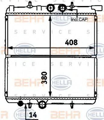 BEHR HELLA SERVICE 8MK376718251 Радіатор, охолодження двигуна