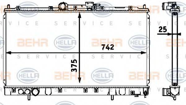 BEHR HELLA SERVICE 8MK376718511 Радіатор, охолодження двигуна