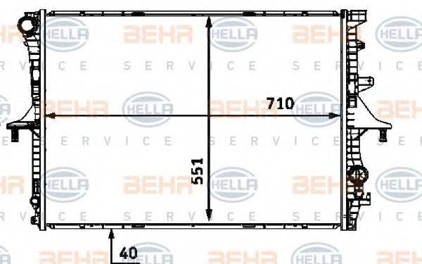 BEHR HELLA SERVICE 8MK376718781 Радіатор, охолодження двигуна