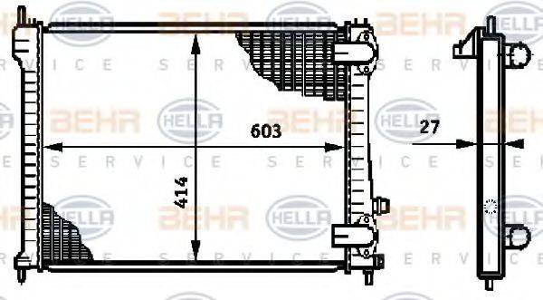 BEHR HELLA SERVICE 8MK376719281 Радіатор, охолодження двигуна