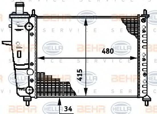 BEHR HELLA SERVICE 8MK376719551 Радіатор, охолодження двигуна