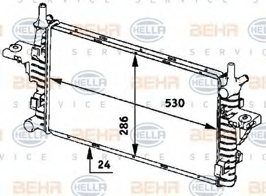 BEHR HELLA SERVICE 8MK376719751 Радіатор, охолодження двигуна