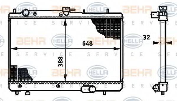 BEHR HELLA SERVICE 8MK376719771 Радіатор, охолодження двигуна