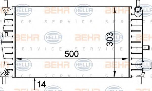 BEHR HELLA SERVICE 8MK376720261 Радіатор, охолодження двигуна