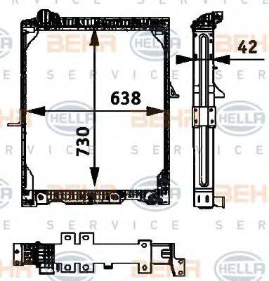 BEHR HELLA SERVICE 8MK376721161 Радіатор, охолодження двигуна