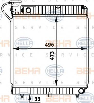 BEHR HELLA SERVICE 8MK376721361 Радіатор, охолодження двигуна