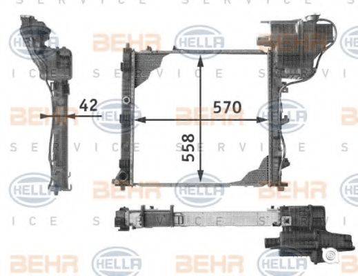 BEHR HELLA SERVICE 8MK376721651 Радіатор, охолодження двигуна