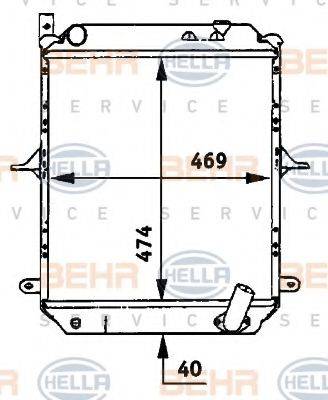 BEHR HELLA SERVICE 8MK376722131 Радіатор, охолодження двигуна