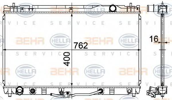 BEHR HELLA SERVICE 8MK376724601 Радіатор, охолодження двигуна