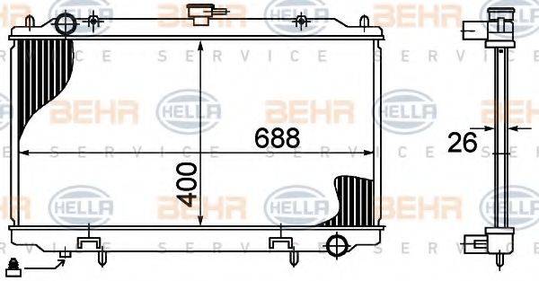 BEHR HELLA SERVICE 8MK376724631 Радіатор, охолодження двигуна