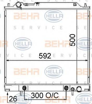 BEHR HELLA SERVICE 8MK376724761 Радіатор, охолодження двигуна