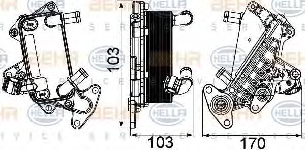 BEHR HELLA SERVICE 8MO376725311 Олійний радіатор, автоматична коробка передач