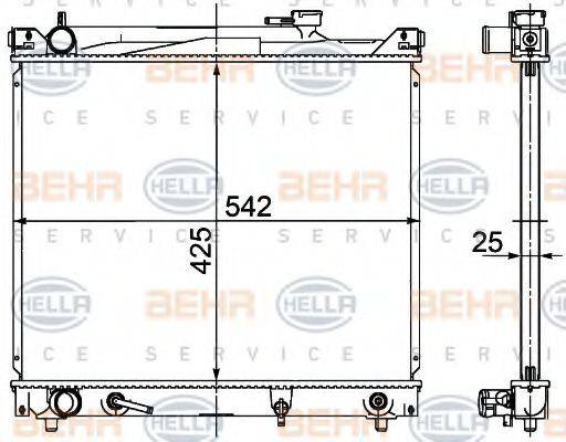 BEHR HELLA SERVICE 8MK376726471 Радіатор, охолодження двигуна