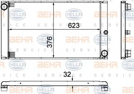 BEHR HELLA SERVICE 8MK376727661 Радіатор, охолодження двигуна