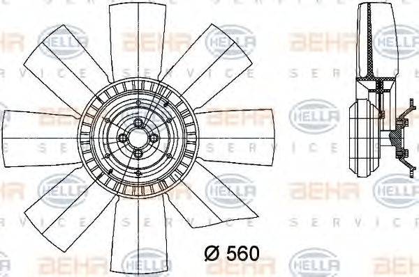 BEHR HELLA SERVICE 8MV376731101 Вентилятор, охолодження двигуна