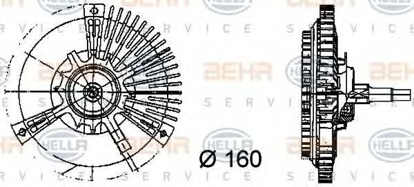 BEHR HELLA SERVICE 8MV376731131 Зчеплення, вентилятор радіатора