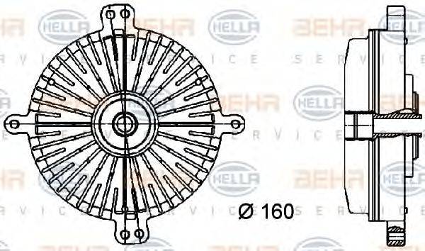 BEHR HELLA SERVICE 8MV376733061 Зчеплення, вентилятор радіатора