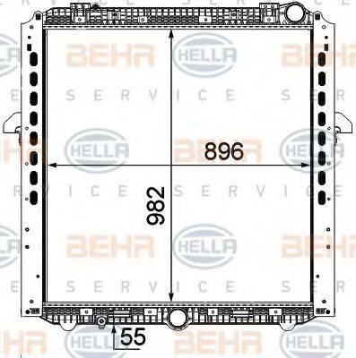 BEHR HELLA SERVICE 8MK376737081 Радіатор, охолодження двигуна