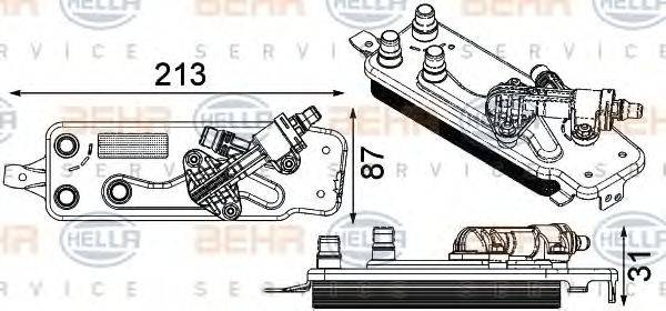 BEHR HELLA SERVICE 8MO376749001 Олійний радіатор, автоматична коробка передач