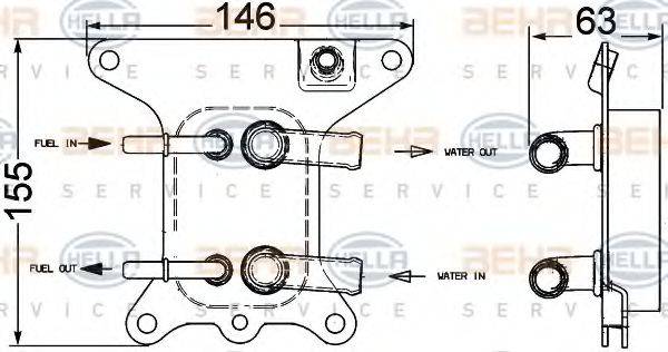 BEHR HELLA SERVICE 8MK376749791 Паливний радіатор