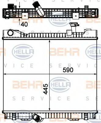 BEHR HELLA SERVICE 8MK376751221 Радіатор, охолодження двигуна