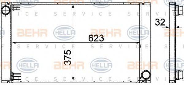 BEHR HELLA SERVICE 8MK376753581 Радіатор, охолодження двигуна