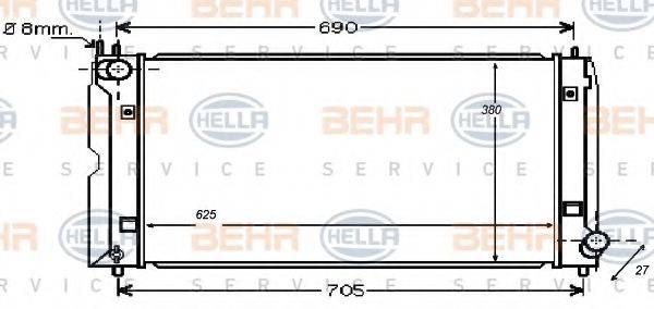 BEHR HELLA SERVICE 8MK376753731 Радіатор, охолодження двигуна