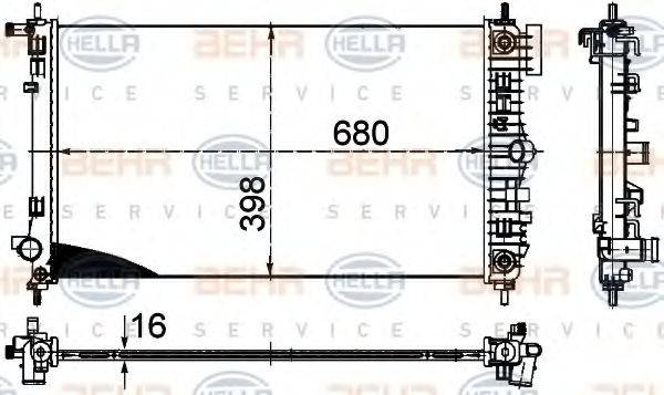 BEHR HELLA SERVICE 8MK376754311 Радіатор, охолодження двигуна