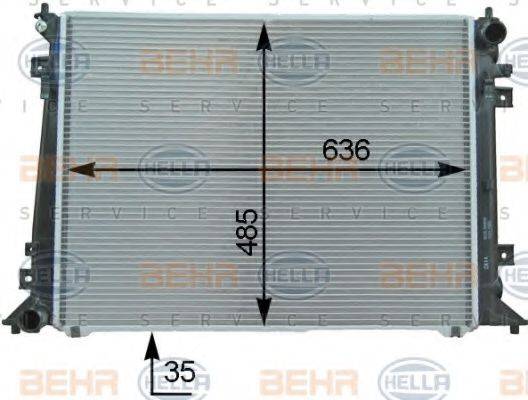 BEHR HELLA SERVICE 8MK376754531 Радіатор, охолодження двигуна